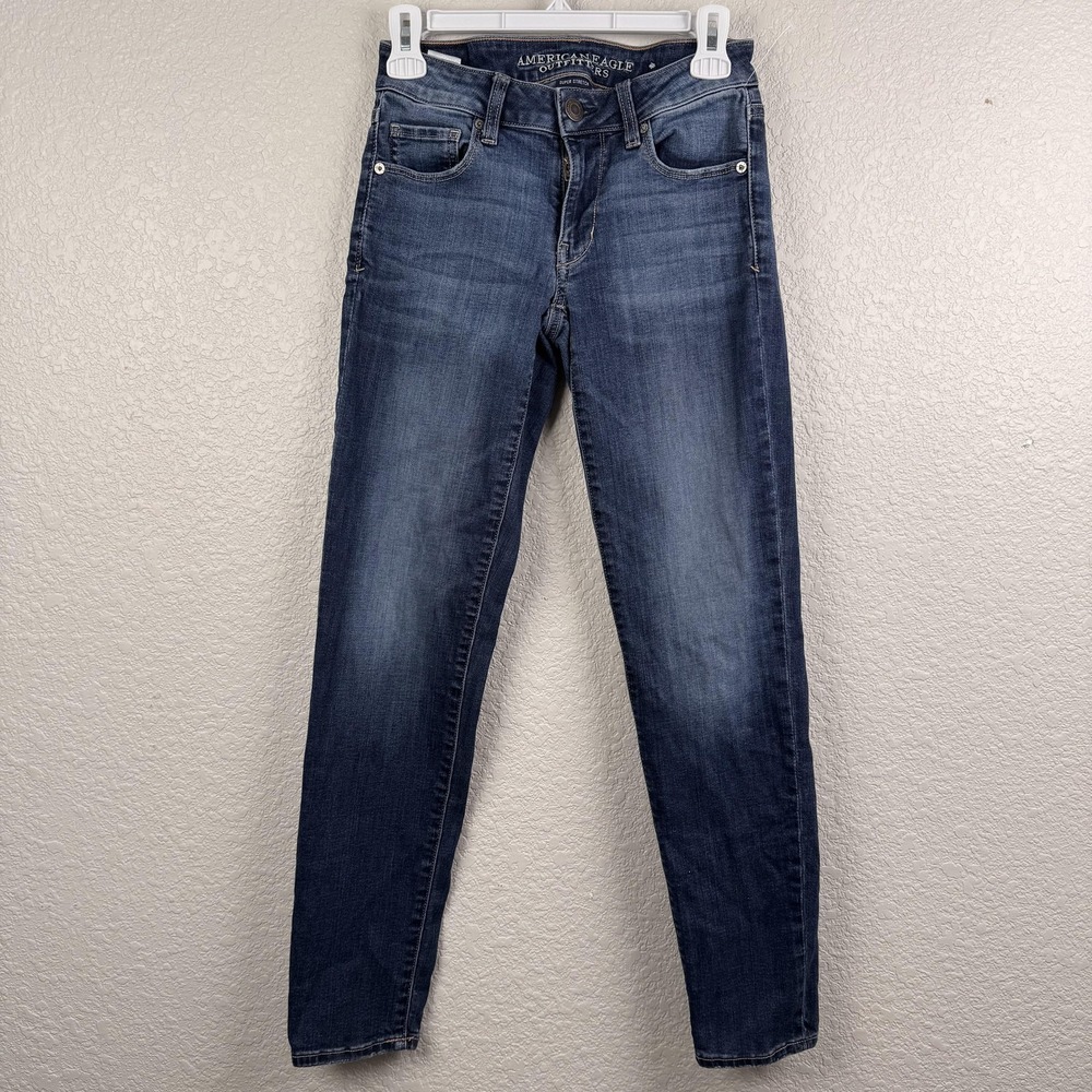 American Eagle Outfitters Jeans Womens 2 26x28 Skinny Super Stretch Medium Wash